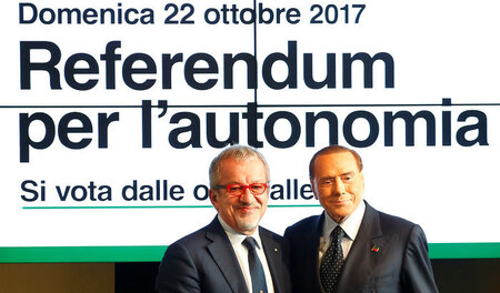Rechte werben für Referendum: Der Lega-Nord-Politiker und Präsid...
