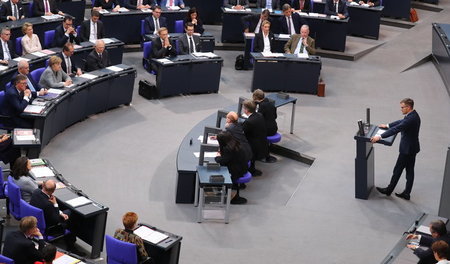 Blick in den Plenarsaal am Dienstag während der konstituierenden...