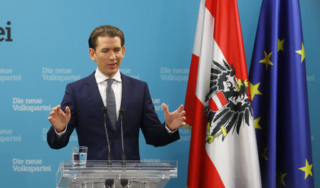 Regieren mit harter Hand: Sebastian Kurz auf einer Pressekonfere...