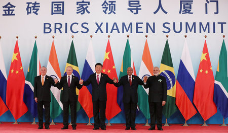 Aufnahme vom Zusammentreffen der Regierungschefs der BRICS-Staat...