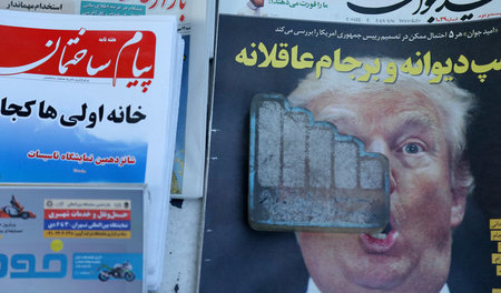Eine iranische Zeitung hat US-Präsident Donald Trump auf ihrer T...