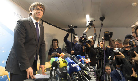 Großes Medieninteresse: Pressekonferenz von Carles Puigdemont am...