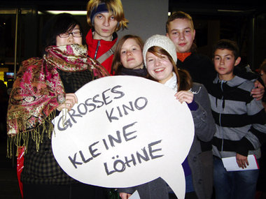 Solidarität mit den CinemaxX-Beschäftigten am vergangenen Samsta...