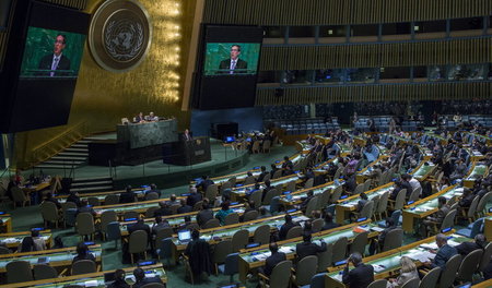 Kubas Außenminister Bruno Rodriguez spricht vor der UN-Vollversa...