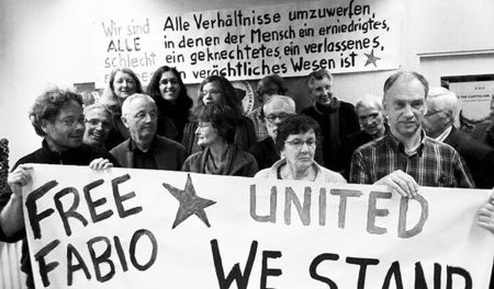 Solidaritätsaktion für Fabio V. am 4. November in Münster am Ins...