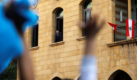 Der libanesische Ministerpräsident Saad Hariri lässt sich nach s...