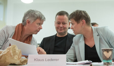 Katina Schubert, Klaus Lederer und Elke Breitenbach (von links) ... Katina Schubert, Klaus Lederer und Elke Breitenbach (von links) ...