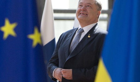 Hoffnung auf Beitritt: Der ukrainische Präsident Petro Poroschen... Hoffnung auf Beitritt: Der ukrainische Präsident Petro Poroschen...