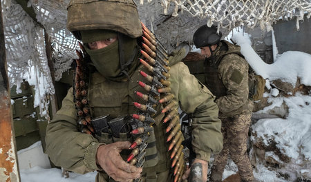 Ukrainische Soldaten am vergangenen Wochenende in Avdiyivka
