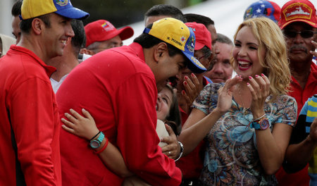 Venezuelas Präsident Nicolás Maduro, hier bei einer Kundgebung i...