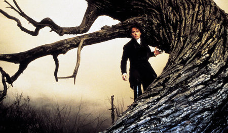 Constable Ichabod Crane (Johnny Depp) am Baum des Todes, der Pfo...