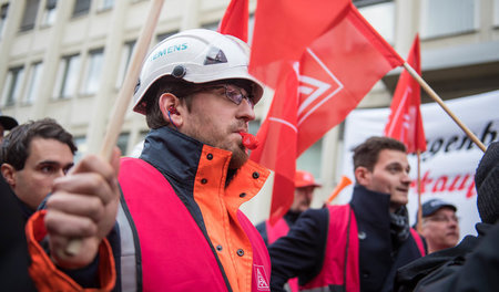 Mehrfach protestierten Siemens-Arbeiter gegen die geplanten Eins...