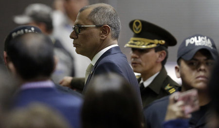 Ecuadors Vizepräsident Jorge Glas am Mittwoch im Gerichtssaal in... Ecuadors Vizepräsident Jorge Glas am Mittwoch im Gerichtssaal in...
