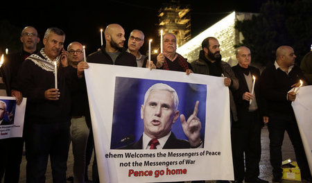 Palästinenser demonstrieren am 17. Dezember in Bethlehem gegen d...