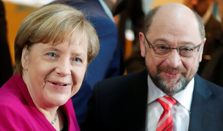 Neues Dreamteam? Die geschäftsführende Kanzlerin und der SPD-Vor... Neues Dreamteam? Die geschäftsführende Kanzlerin und der SPD-Vor...