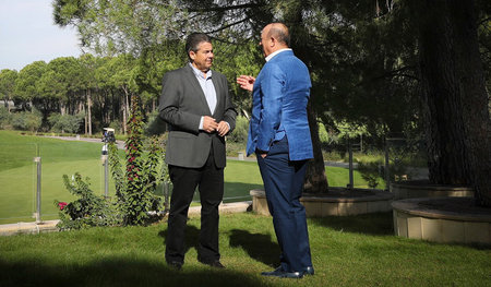 Tea Time in Goslar: Der deutsche Außenminister Sigmar Gabriel (S...
