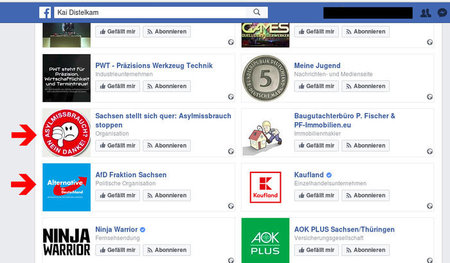Screenshot der Facebookseite von Kai Distelkam, Inhaber der Wach...
