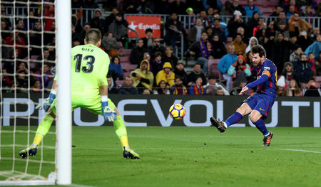 Lionel Messi am 7. Januar gegen Levante in seinem seinem 400sten...