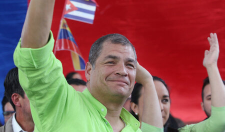 Ecuadors früherer Präsident Rafael Correa am 29. November bei ei...