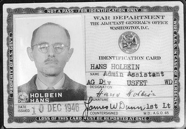 Gefälschter US-Identitätsnachweis von Gehlen alias Hans Hohlbein