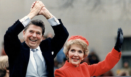 20. Januar 1981: Ronald Reagan mit Frau Nancy bei seiner Amtsein...