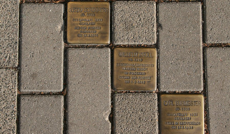 Stolpersteine für Gestapo-Opfer vor dem Hamburger Stadthaus, frü...