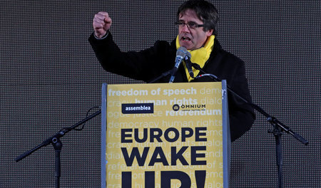 Carles Puigdemont bei einer Kundgebung am 7. Dezember in Brüssel