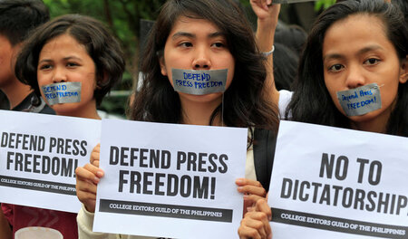 Journalistenprotest gegen Zensur am 17. Januar in Manila