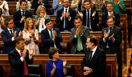 Auf seine Parteifreunde kann sich Spaniens Regierungschef Marian...