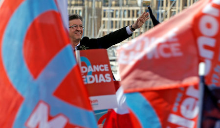 Präsidentschaftskandidat Jean-Luc Mélenchon im Wahlkampf (Marsei...