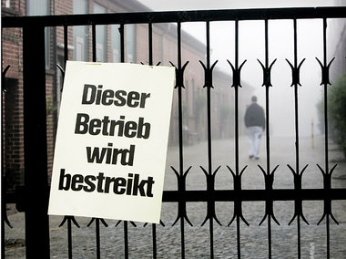Mit rund 580 000 durch Streiks verlorenen Arbeitstagen weist die...