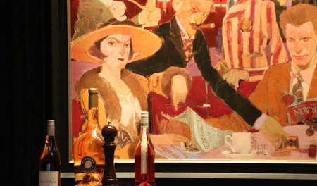 Gemälde der »Tafelrunde« um Dorothy Parker (l.) im New Yorker Al...