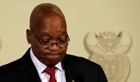 Das war's: Jacob Zuma während seiner Rücktrittserklärung am Mitt...