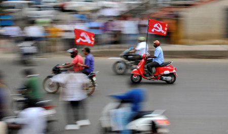 Gewerkschaftsprotest während des Generalstreiks in Indien (Benga...