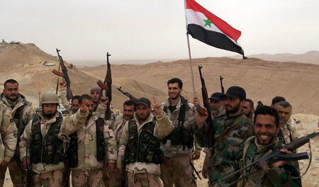 Syrische Soldaten 2016 in Palmyra