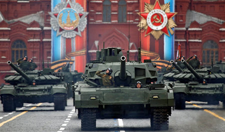 Militärparade zum Tag des Sieges am 9. Mai 2017 auf dem Roten Pl...