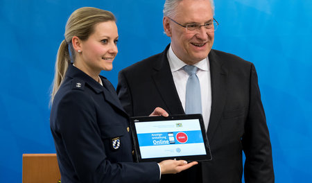 Der Münchener Innenminister Joachim Herrmann (CSU) am 23. Februa...