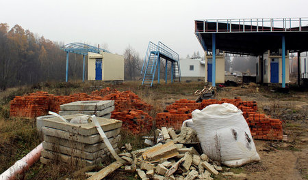 Geht nicht recht vorwärts: Baustelle an ukrainischem Grenzüberga...