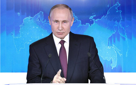 Dem Westen Paroli bieten: Wladimir Putin am Donnerstag bei seine... Dem Westen Paroli bieten: Wladimir Putin am Donnerstag bei seine...