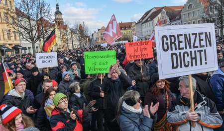 Demonstration im brandenburgischen Cottbus am 24.2.2018. Aufgeru...