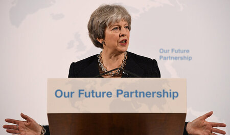 Will die Einheit Großbritanniens bewahren: Theresa May bei der V... Will die Einheit Großbritanniens bewahren: Theresa May bei der V...