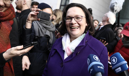 Alle froh: Nahles froh, Wahlvolk froh, SPD froh, AfD froh