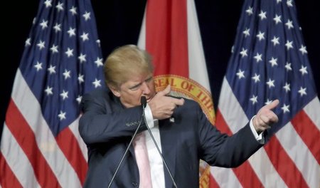 China im Visier: Donald Trump während des Präsidentschaftswahlka...