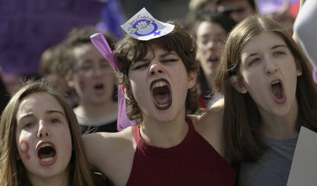 Kämpferische Demonstration: In ganz Spanien – so wie hier in Ovi...