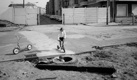 Die Norwegerstraße mit der geöffneten Finnländischen Straße, 198...