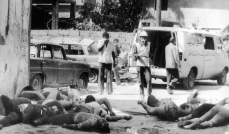 Massaker im palästinensischen Flüchtlingslager Sabra nahe Beirut...