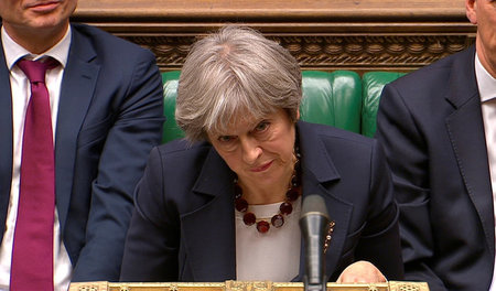 Keine Widerworte zugelassen: Die britische Premierministerin The...