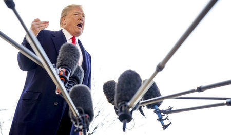 US-Präsident Donald Trump tritt nach der Kündigung Tillersons vo...