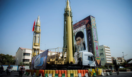 Werbung für das iranische Raketenprogramm am 27. September 2017 ...