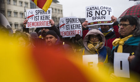 Demonstration in Solidarität mit der katalanischen Unabhängigkei...